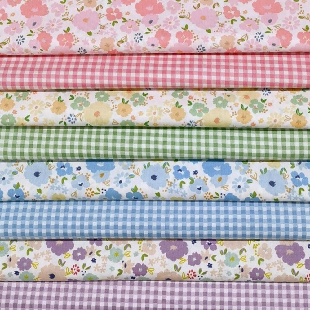 8Pcs 20" x 20" Cotton Fabric DIY Making Supplies Quilting Patchwork Fabric Fat Q